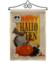 Happy Halloween Spirit Burlap - Impressions Decorative Metal Wall Hanger Garden  - £26.93 GBP