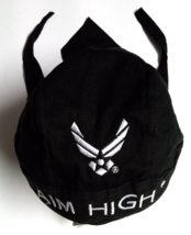 USAF Air Force Aim High Embroidered Military Black Head Wrap Bandana Dur... - $9.99