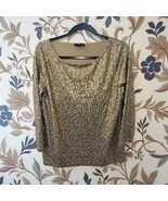 NWT J. Crew gold bronze sequin scoop neck pullover blouse top Size Medium - $39.55