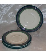 Pfaltzgraff- MOUNTAIN SHADOW SAUCERS- 6 3/4&quot;- Set 4-Green/Purple/Teal Ba... - $10.69 CAD