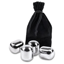 Bartender Stainless Steel Wine Pearls with Bag (Set of 4) - £25.63 GBP