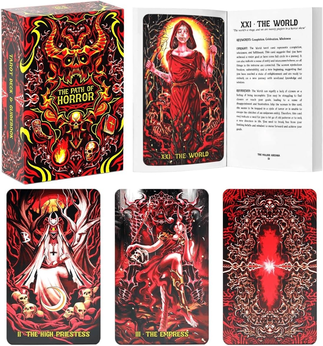 The Path of Horror Tarot Card Deck and Guidebook for Beginners Readers C... - $21.77