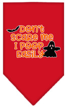 Mirage Pet Small Red Cotton Bandana - Don&#39;t Scare Me, Poops Easily - £5.13 GBP