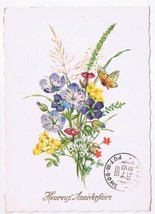 Holiday Postcard Annniversary Postcard Bouquet Of Flowers - £2.22 GBP