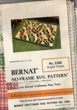 Vintage Bernat Latch Hook Rug No Frame Pattern Canvas ONLY Bright Petals... - $58.41
