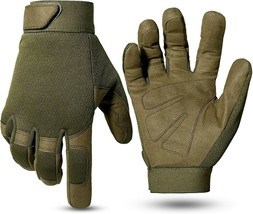 Military Full Finger Paintball Work Tactical Mechanic Gloves (Grey,Size:L) - £10.74 GBP