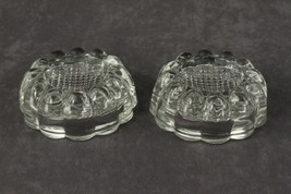 Vintage 2PC Lot Clear Glass Ribbed Candle Candleholders Holds 2-3&quot; Votive - £9.51 GBP