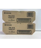 2 New Genuine Kyocera FS-2000D Black Toner Kit TK-312, TK312  1T02F80US0 - $1,380.56 MXN