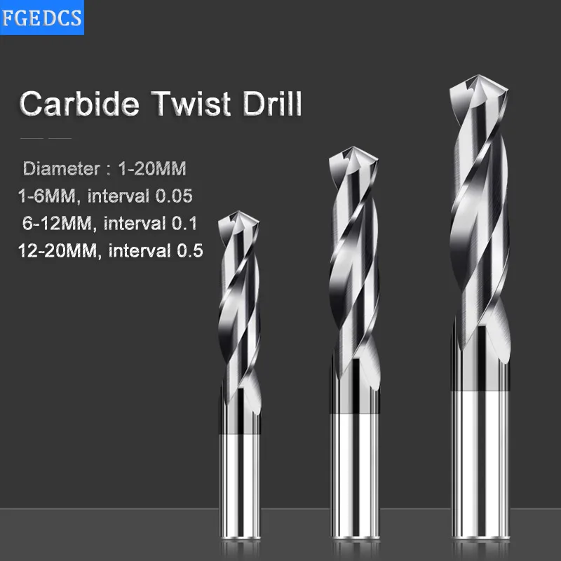 Solid Tungsten Carbide Drill Bits CNC Carbide Twist Drill Bit 1.0-20mm w... - $39.24