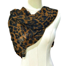 Peter Nygard 100% Silk Scarf Animal Print Black and Brown 34 x 34 Inches... - £16.57 GBP
