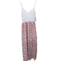 Justify White Crochet Top Beige Paisley Skirt Boho Dress - £13.72 GBP