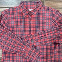 J. Crew Red Tartan Plaid Tuxedo Button up Shirt - £18.20 GBP