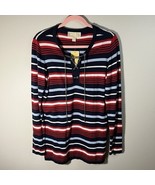Michael Kors Chain lace up Striped sweater - $45.23 CAD
