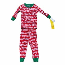 Carters Pajamas Baby 12M Christmas Red 2 Piece Toddler Happy Joy Merry Bright - £8.13 GBP