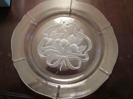 Tiffany Glass Round Tray Ribbons And Acorns Nib 13&quot; Diam - £145.94 GBP