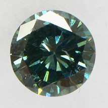 Loose Round Shape Diamond Fancy Blue 0.41 Carat I1 IGI Certified Enhanced Sealed - £350.68 GBP