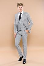 Men 3pc European Vested Suit WESSI by J.VALINTIN Extra Slim Fit JV44 Houndstooth image 6