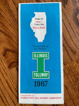 1967 Official Illinois State Highway Tollway Transportation Travel Road Map - £7.42 GBP
