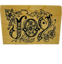 Christmas Joy Poinsettia Holly Rubber Stamp Holiday PSX G-2344 Vintage 1998 New - £14.49 GBP