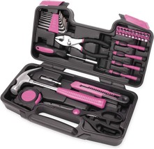 39-Piece All Purpose Household Pink Tool Kit for Girls, Ladies and Women - - £25.95 GBP