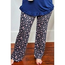 Leopard Print Solid Waistband Plus Size Lounge Pants 3X (9191) - £18.15 GBP