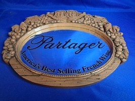 Vtg B&amp;G PARTAGER French Wines To Share BAR ADVERTISING MIRROR SIGN by Al... - £56.17 GBP