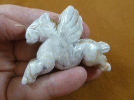 (Y-PEG-RU-729) white PEGASUS gemstone carving mythical wings horse gem F... - $329.75 MXN