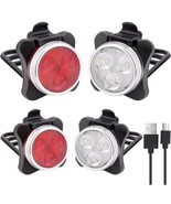 2 Sets USB Rechargeable LED Bicycle Headlight Bike Cycling Front &amp; Rear ... - £6.04 GBP