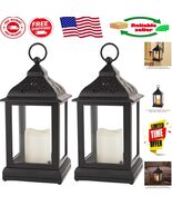 Battery-Powered Vintage Candle Lanterns with Timer - 9.5&quot; Indoor Decor - $921.56 MXN