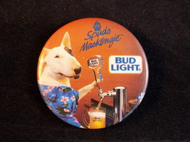 Vintage 1987 Spuds Mackenzie Bud Light Beer Button Pin Bartender Pouring A Beer - £2.75 GBP