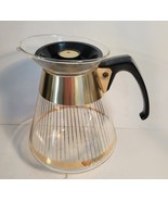 Pyrex 8 Cup Coffee Pot/Caraffe with Gold Band MCM Mid Century Vintage - £27.89 GBP