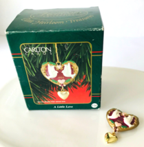 Carlton Cards Mini Christmas Ornament A Little Love Hearts & Doves in Box 1999 - $11.64