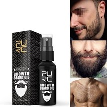 Hair Loss 100% Natural Beard Growth Mustache Oil Spray Essence Fast Grow Eyebrow - £13.41 GBP