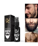 Hair Loss 100% Natural Beard Growth Mustache Oil Spray Essence Fast Grow... - £13.19 GBP