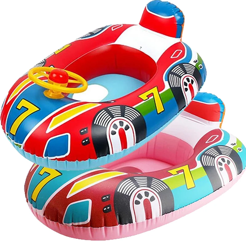Baby Swimming Pool Float, Cute Car Design Kids Toddler Inflatable Summer Beach - £11.79 GBP