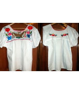 Womens White Top W/Beautiful Floral Eagle VIVA MEXICO Folklorico Embroid... - $35.15+