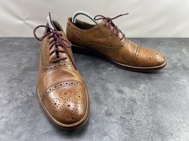 Johnston &amp; Murphy Oxford Men 8.5M Conrad Shoes Brown Leather Cap Toe Dre... - $37.44