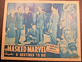 TOM STEELE: (THE MASKED MARVEL) SERIAL MOVIE LOBBY CARD (CLASSIC SERIAL) - $98.99