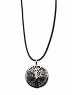 Pendant Tree Of Life Amethyst Stone In Cage 30mm On Chain - £9.60 GBP