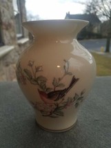 LENOX Vase SERENADE bird w flowers Design Ivory 24K Gold Trim Made in US... - $13.29