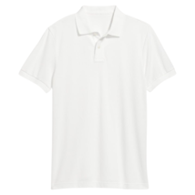 Pique Polo Shirt Men&#39;s Slim Fit White Cotton Blend Short Sleeve Collared NWT - £22.33 GBP