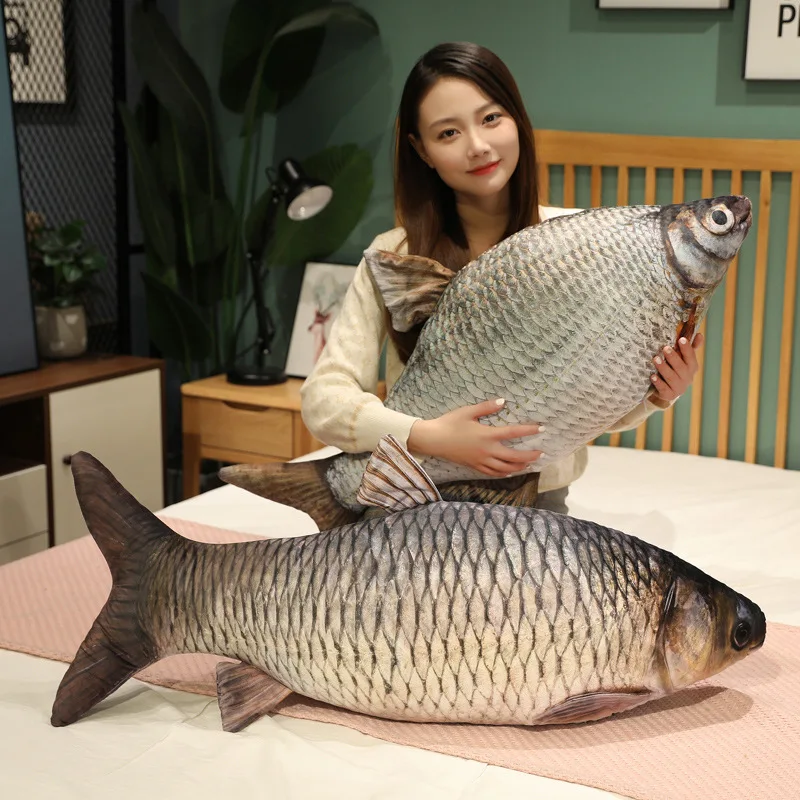 30-100cm Simulation Funny Fish Plush Toys Stuffed Soft Animal Carp Plush Pillow - £9.05 GBP+