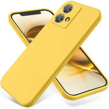 For Motorola Edge 40 Neo Pure Color Liquid Silicone Shockproof Phone Case(Yellow - £4.73 GBP