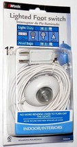 Woods Remote Lighted Foot Switch Extension Cord 3 Outlet Indoor Lamp Fan 15 ft - £10.61 GBP