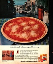 1964 Chef Boy-Ar-Dee Pizza Mix Cheese Sausage Italy Foods Vtg Magazine Print Ad - £19.27 GBP