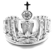 New! Authentic! Carrera Y Carrera 18k W/G Mi Princes Russian Crown Diamond Ring - £2,871.66 GBP