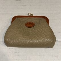Dooney &amp; Bourke Rare Vtg Kisslock Coin Purse Taupe British Brown All Wea... - $59.35