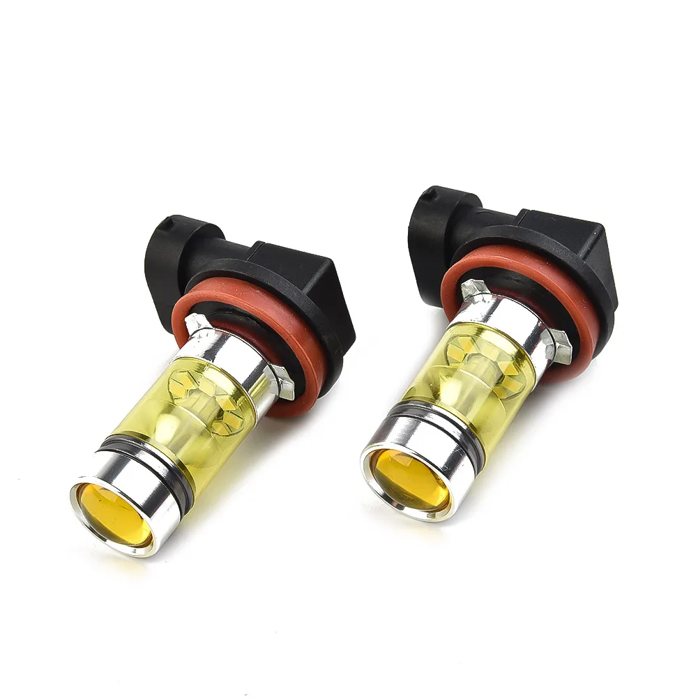 2pcs H11 H8 Led Yellow Fog Light Bulbs DC 12V-24V 4300K 1500LM Super Bright DR - £14.74 GBP