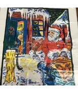 Vintage plastic gift bag bright color Santa delivery coal to boy graphics - $19.75