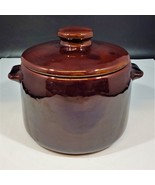 West Bend Vintage Bean Pot Crock Brown Glazed Stoneware W/Lid USA Potter... - £27.69 GBP